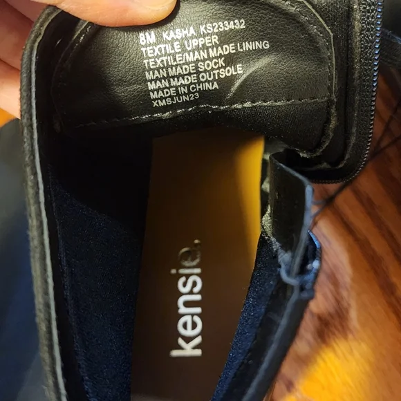 Kensie Black Lace-Up Ankle Boots - Picture 8 of 8